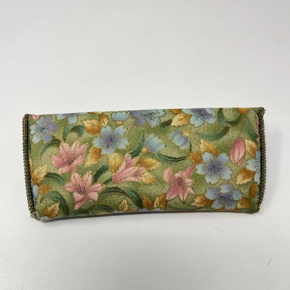 Vintage Floral Fabric Glasses Slip In Case Eyeglasses Holder Retro Granny